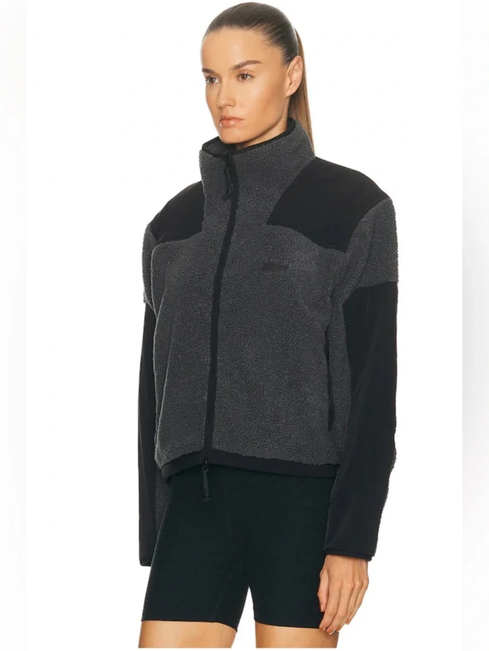 SKIMS NWT Teddy Boxy Zip Up Jacket Ash size XXSmall - Picture 2 of 10